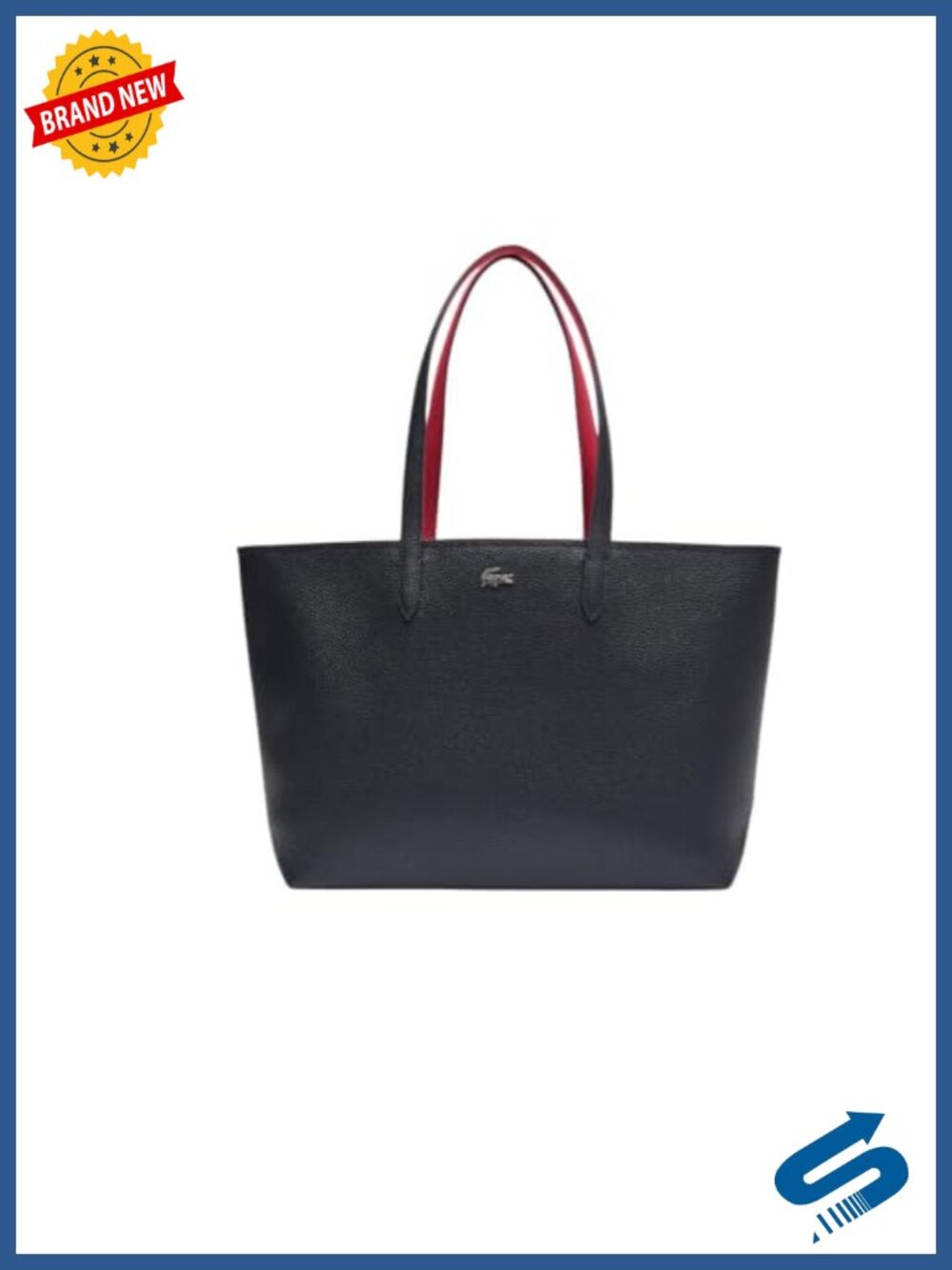 Lacoste Anna Zipped Tote Grained PVC Petit Pique PVC Handbag Shoulder Bag